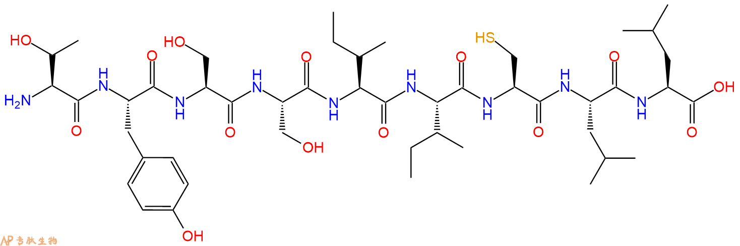 专肽生物产品H2N-Thr-Tyr-Ser-Ser-Ile-Ile-Cys-Leu-Leu-OH
