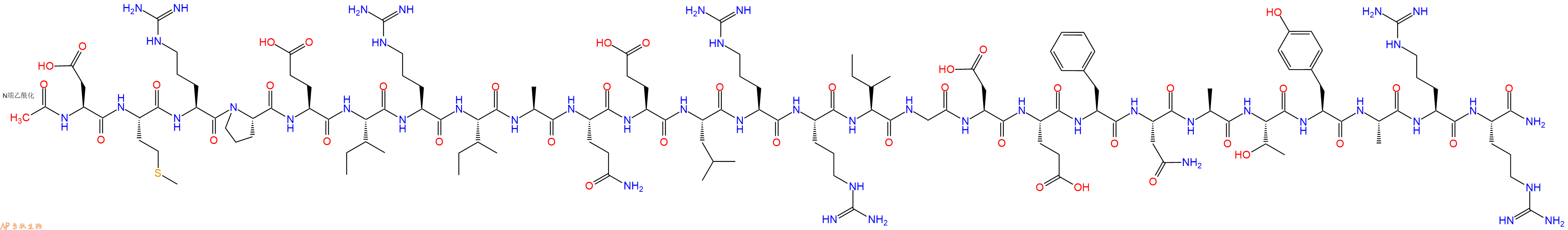 专肽生物产品Ac-Asp-Met-Arg-Pro-Glu-Ile-Arg-Ile-Ala-Gln-Glu-Leu-Arg-Arg-Ile-Gly-Asp-Glu-Phe-Asn-Ala-Thr-Tyr-Ala-Arg-Arg-CONH2