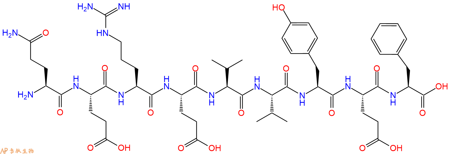 专肽生物产品H2N-Gln-Glu-Arg-Glu-Val-Val-Tyr-Glu-Phe-OH