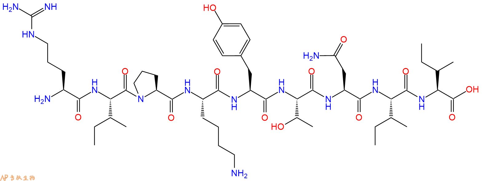 专肽生物产品H2N-Arg-Ile-Pro-Lys-Tyr-Thr-Asn-Ile-Ile-OH