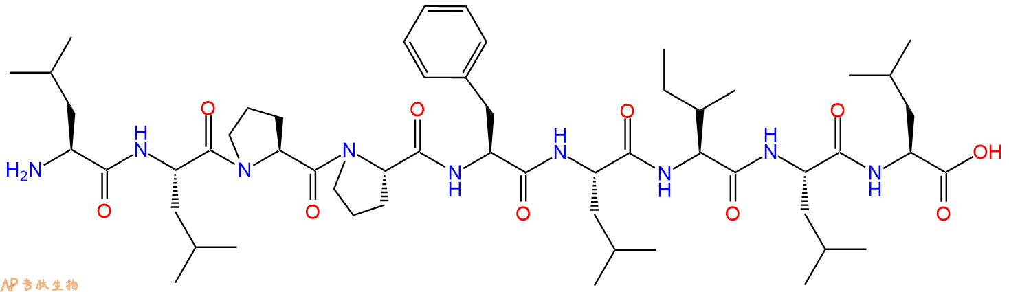 专肽生物产品H2N-Leu-Leu-Pro-Pro-Phe-Leu-Ile-Leu-Leu-OH