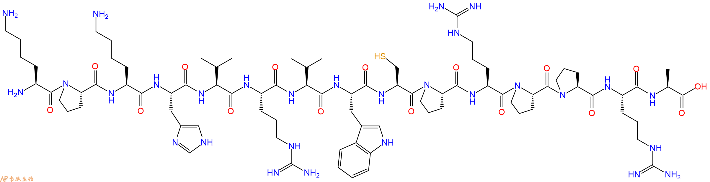 专肽生物产品H2N-Lys-Pro-Lys-His-Val-Arg-Val-Trp-Cys-Pro-Arg-Pro-Pro-Arg-Ala-OH