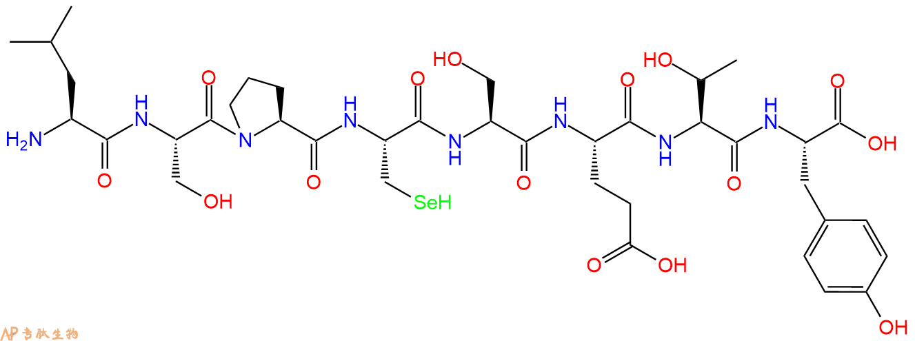 专肽生物产品H2N-Leu-Ser-Pro-Sec-Ser-Glu-Thr-Tyr-OH