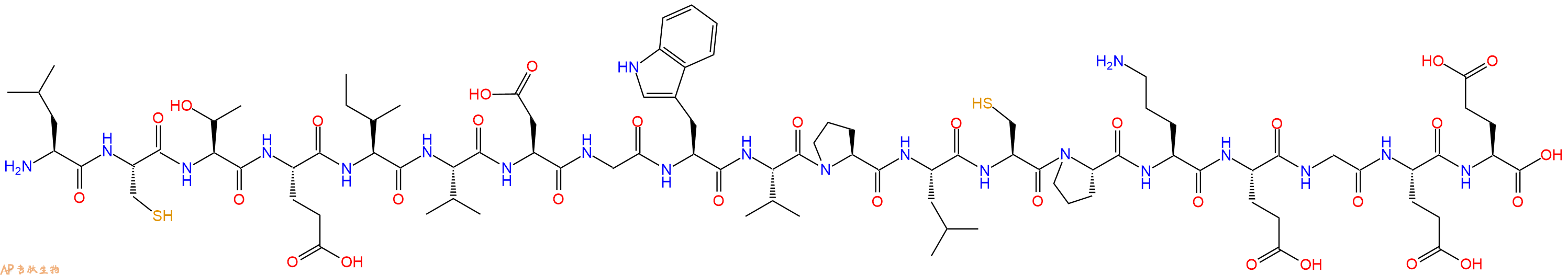 专肽生物产品H2N-Leu-Cys-Thr-Glu-Ile-Val-Asp-Gly-Trp-Val-Pro-Leu-Cys-Pro-Orn-Glu-Gly-Glu-Glu-OH