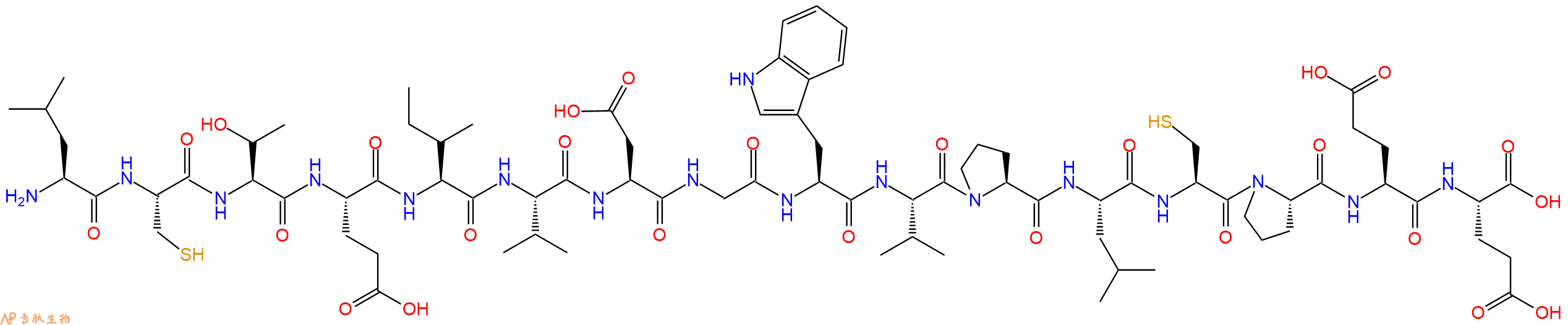 专肽生物产品H2N-Leu-Cys-Thr-Glu-Ile-Val-Asp-Gly-Trp-Val-Pro-Leu-Cys-Pro-Glu-Glu-OH