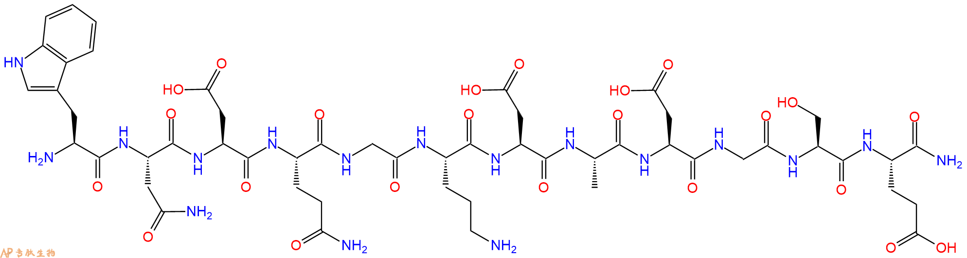 专肽生物产品H2N-Trp-Asn-Asp-Gln-Gly-Orn-Asp-Ala-Asp-Gly-Ser-Glu-CONH2