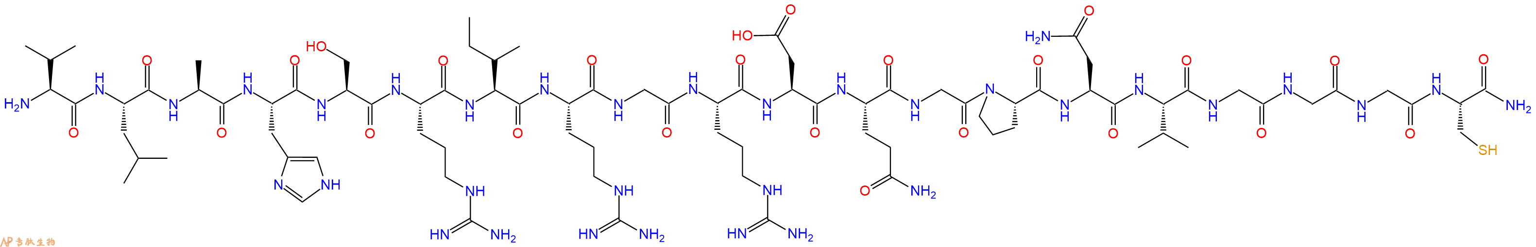 专肽生物产品H2N-Val-Leu-Ala-His-Ser-Arg-Ile-Arg-Gly-Arg-Asp-Gln-Gly-Pro-Asn-Val-Gly-Gly-Gly-Cys-CONH2