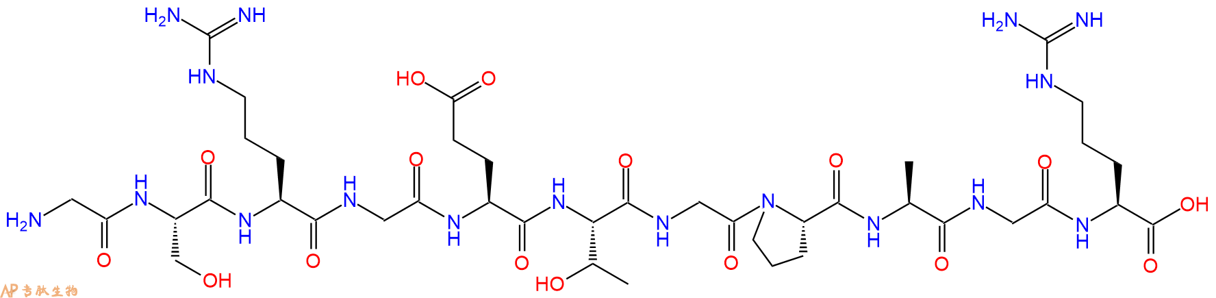 专肽生物产品H2N-Gly-Ser-Arg-Gly-Glu-Thr-Gly-Pro-Ala-Gly-Arg-OH