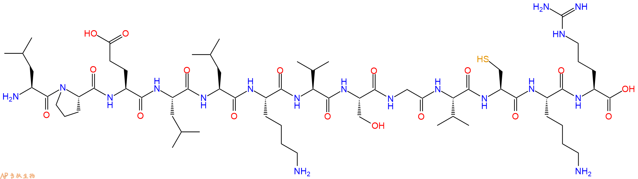 专肽生物产品H2N-Leu-Pro-Glu-Leu-Leu-Lys-Val-Ser-Gly-Val-Cys-Lys-Arg-OH
