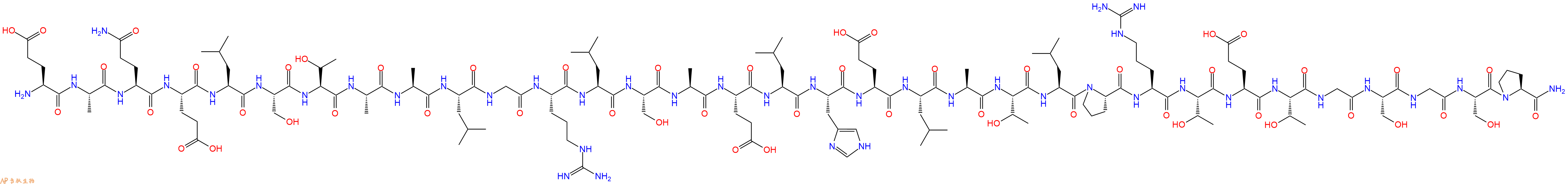 专肽生物产品H2N-Glu-Ala-Gln-Glu-Leu-Ser-Thr-Ala-Ala-Leu-Gly-Arg-Leu-Ser-Ala-Glu-Leu-His-Glu-Leu-Ala-Thr-Leu-Pro-Arg-Thr-Glu-Thr-Gly-Ser-Gly-Ser-Pro-CONH2