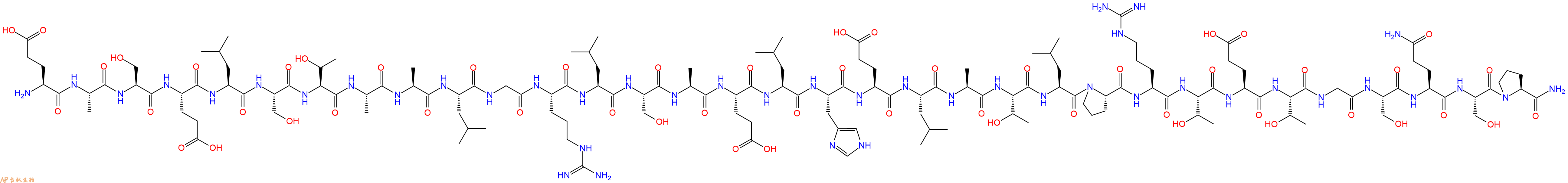 专肽生物产品H2N-Glu-Ala-Ser-Glu-Leu-Ser-Thr-Ala-Ala-Leu-Gly-Arg-Leu-Ser-Ala-Glu-Leu-His-Glu-Leu-Ala-Thr-Leu-Pro-Arg-Thr-Glu-Thr-Gly-Ser-Gln-Ser-Pro-CONH2