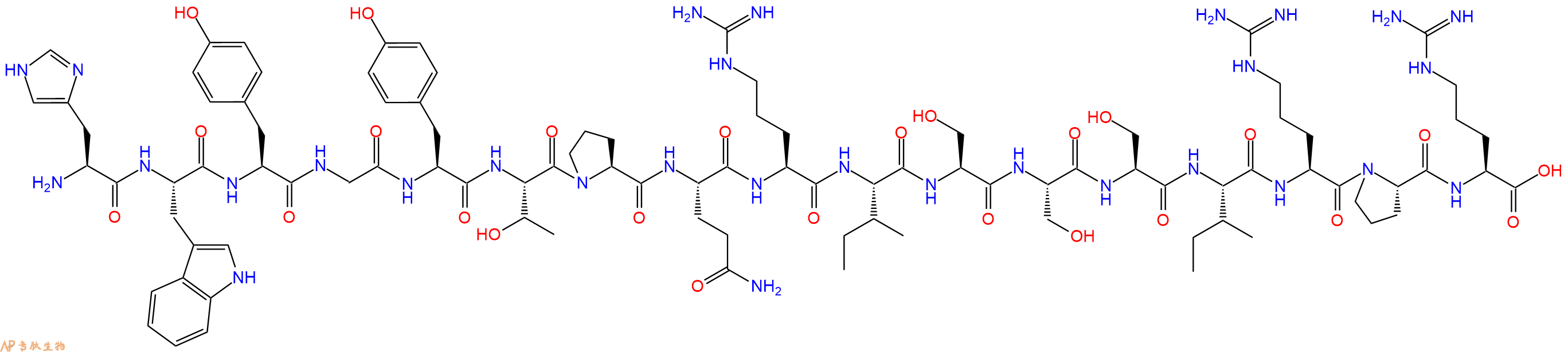 专肽生物产品H2N-His-Trp-Tyr-Gly-Tyr-Thr-Pro-Gln-Arg-Ile-Ser-Ser-Ser-Ile-Arg-Pro-Arg-OH