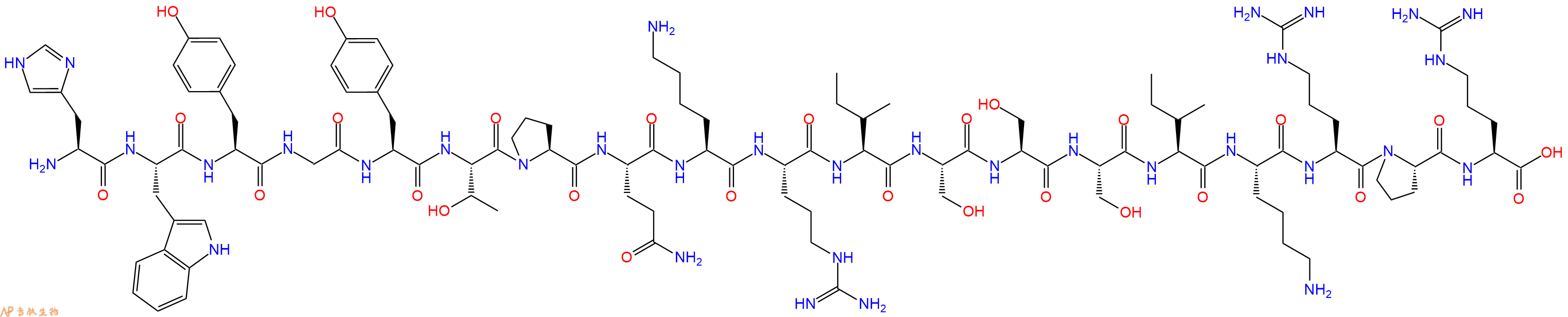专肽生物产品H2N-His-Trp-Tyr-Gly-Tyr-Thr-Pro-Gln-Lys-Arg-Ile-Ser-Ser-Ser-Ile-Lys-Arg-Pro-Arg-OH