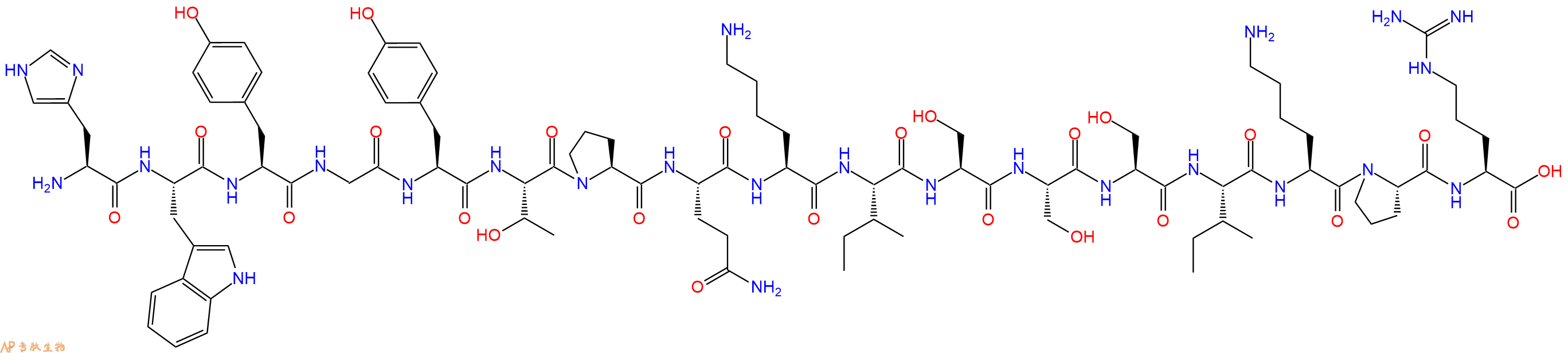 专肽生物产品H2N-His-Trp-Tyr-Gly-Tyr-Thr-Pro-Gln-Lys-Ile-Ser-Ser-Ser-Ile-Lys-Pro-Arg-OH