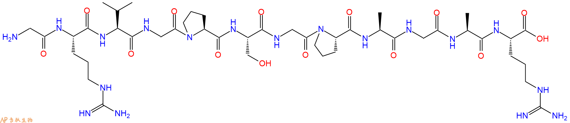 专肽生物产品H2N-Gly-Arg-Val-Gly-Pro-Ser-Gly-Pro-Ala-Gly-Ala-Arg-OH