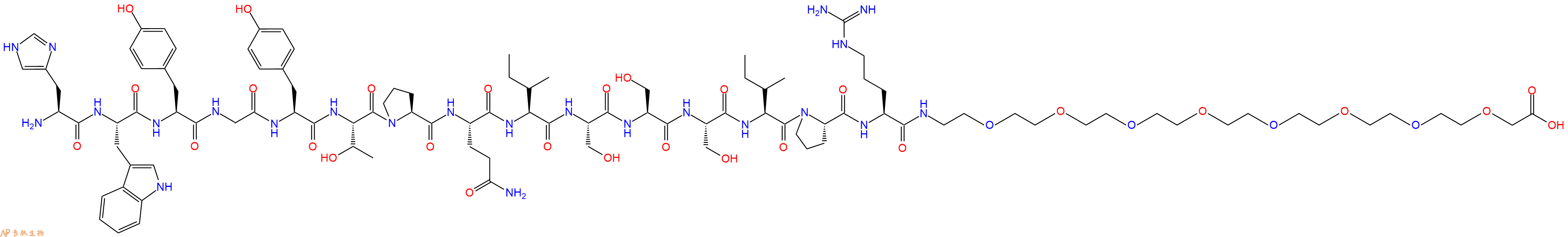 专肽生物产品His-Trp-Tyr-Gly-Tyr-Thr-Pro-Gln-Ile-Ser-Ser-Ser-Ile-Pro-Arg-PEG8