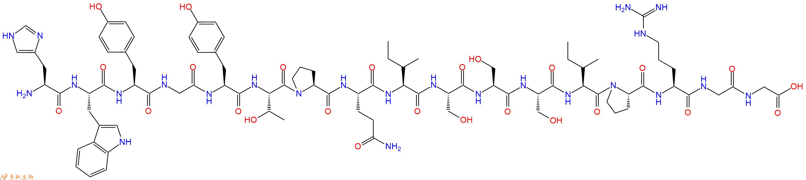 专肽生物产品H2N-His-Trp-Tyr-Gly-Tyr-Thr-Pro-Gln-Ile-Ser-Ser-Ser-Ile-Pro-Arg-Gly-Gly-OH