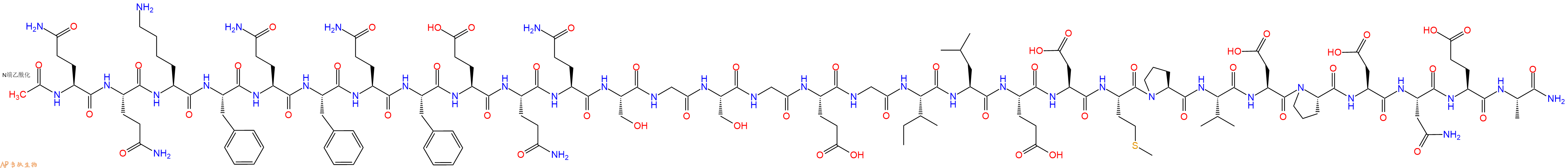 专肽生物产品Ac-Gln-Gln-Lys-Phe-Gln-Phe-Gln-Phe-Glu-Gln-Gln-Ser-Gly-Ser-Gly-Glu-Gly-Ile-Leu-Glu-Asp-Met-Pro-Val-Asp-Pro-Asp-Asn-Glu-Ala-CONH2