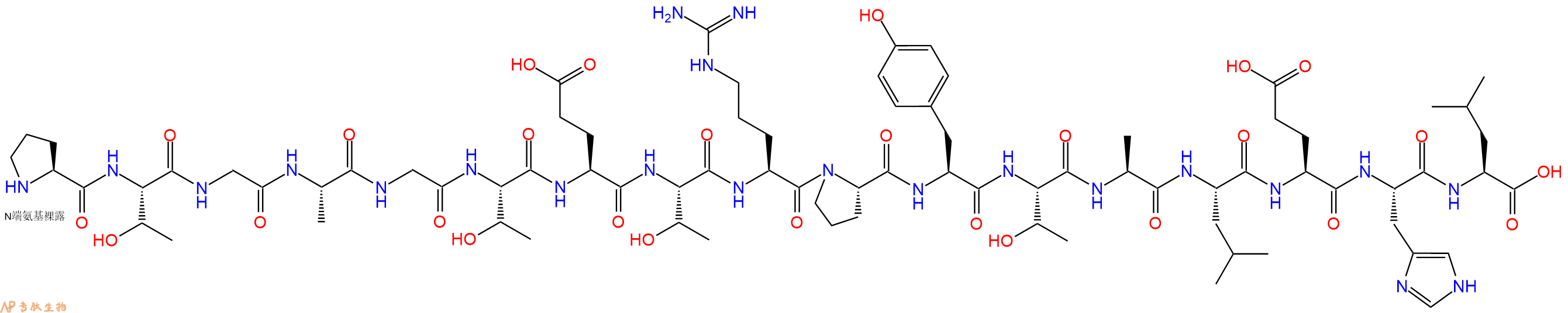 专肽生物产品H2N-Pro-Thr-Gly-Ala-Gly-Thr-Glu-Thr-Arg-Pro-Tyr-Thr-Ala-Leu-Glu-His-Leu-OH
