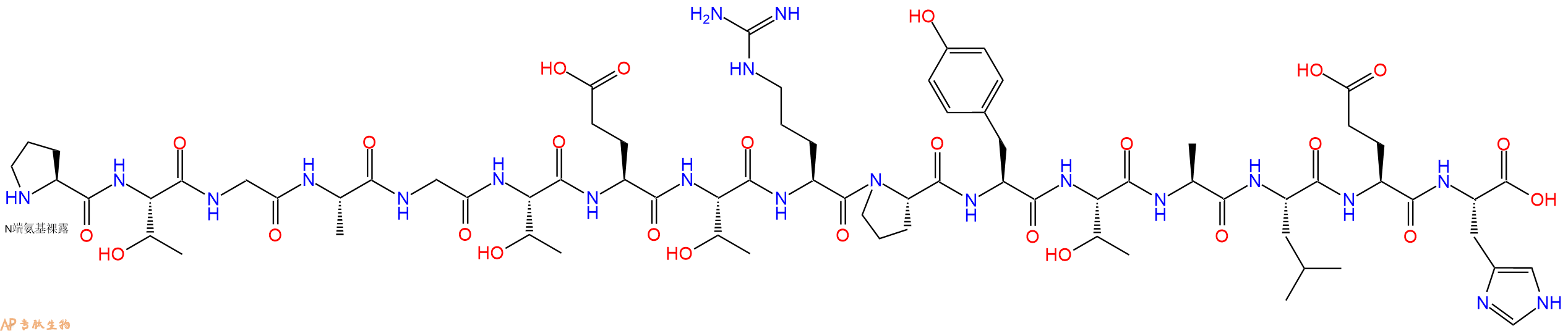 专肽生物产品H2N-Pro-Thr-Gly-Ala-Gly-Thr-Glu-Thr-Arg-Pro-Tyr-Thr-Ala-Leu-Glu-His-OH