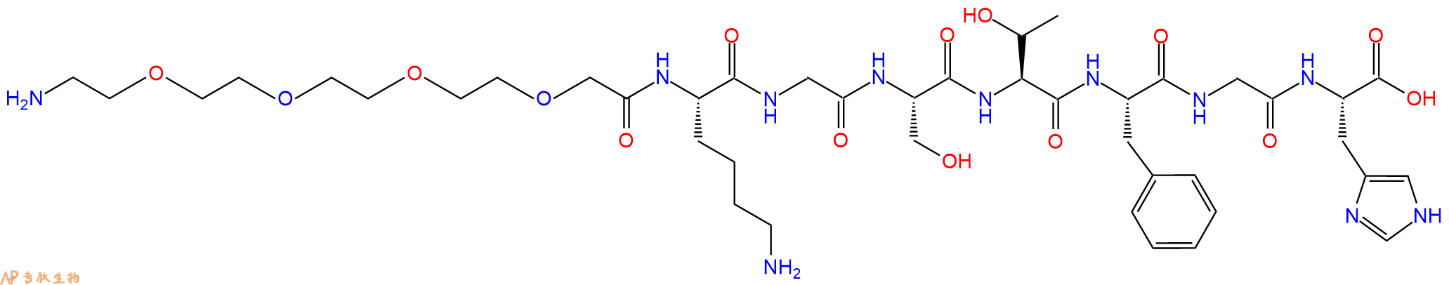 专肽生物产品PEG4-Lys-Gly-Ser-Thr-Phe-Gly-His