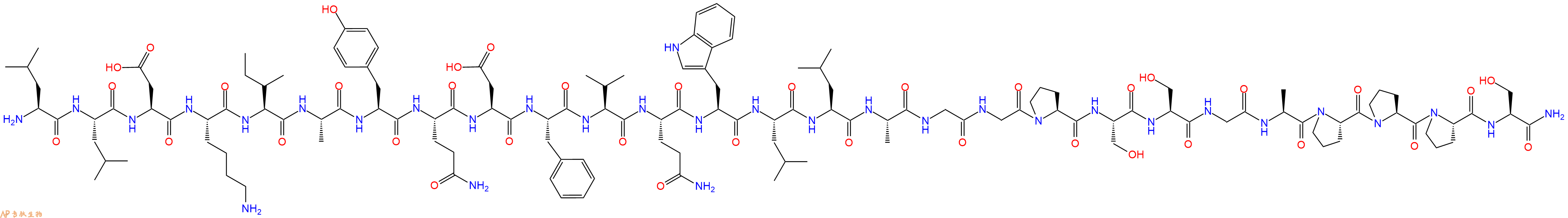 专肽生物产品H2N-Leu-Leu-Asp-Lys-Ile-Ala-Tyr-Gln-Asp-Phe-Val-Gln-Trp-Leu-Leu-Ala-Gly-Gly-Pro-Ser-Ser-Gly-Ala-Pro-Pro-Pro-Ser-CONH2