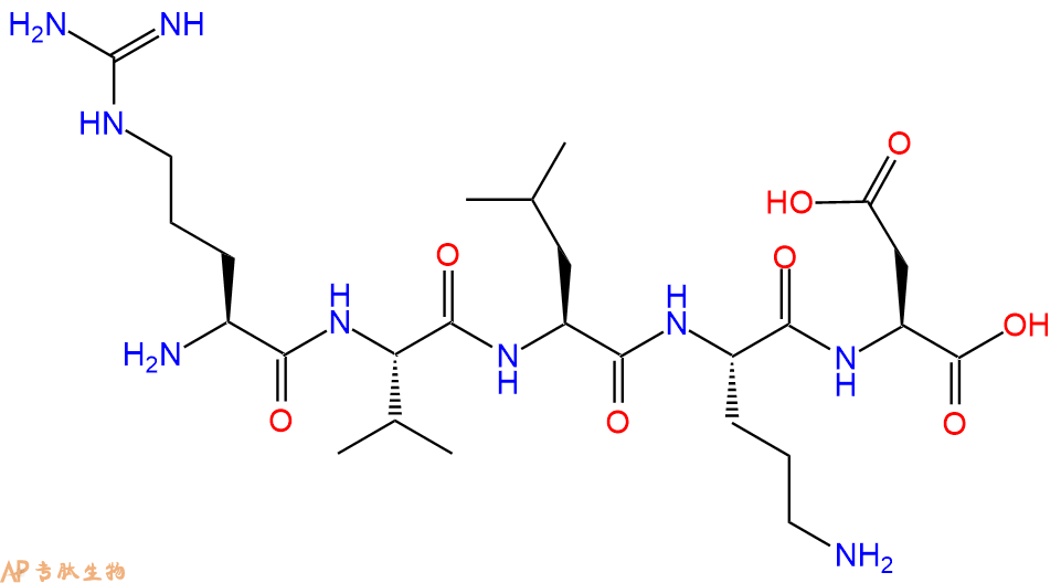 专肽生物产品H2N-Arg-Val-Leu-Orn-Asp-OH