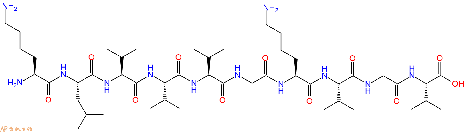 专肽生物产品H2N-Lys-Leu-Val-Val-Val-Gly-Lys-Val-Gly-Val-OH