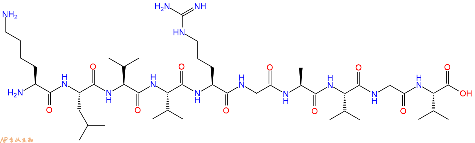 专肽生物产品H2N-Lys-Leu-Val-Val-Arg-Gly-Ala-Val-Gly-Val-OH