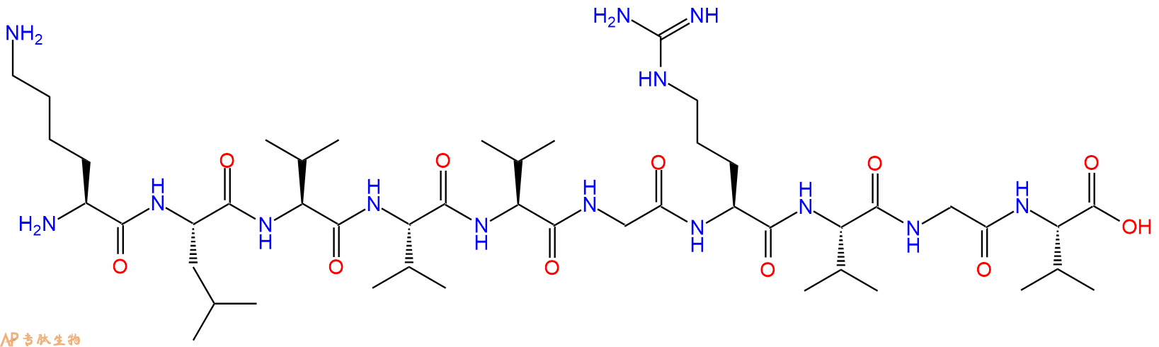 专肽生物产品H2N-Lys-Leu-Val-Val-Val-Gly-Arg-Val-Gly-Val-OH