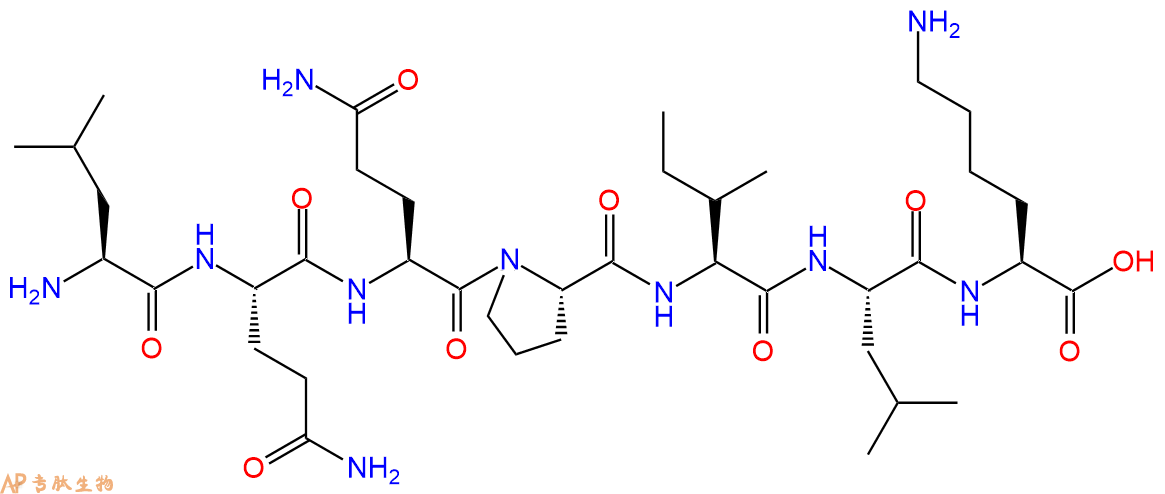 专肽生物产品H2N-Leu-Gln-Gln-Pro-Ile-Leu-Lys-OH