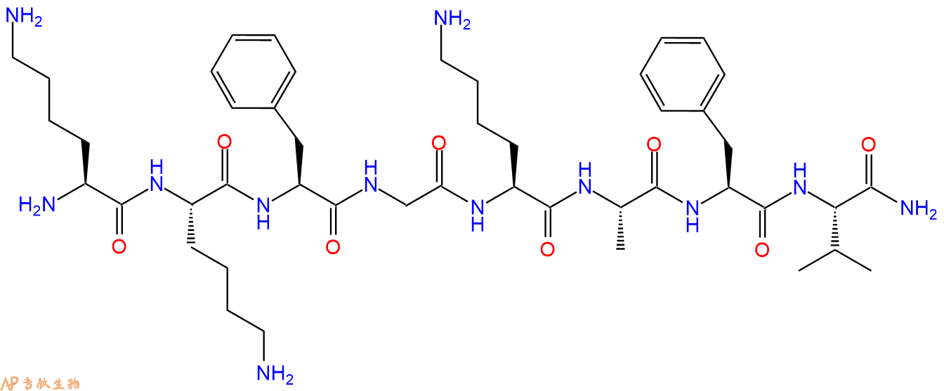 专肽生物产品H2N-Lys-Lys-Phe-Gly-Lys-Ala-Phe-Val-CONH2