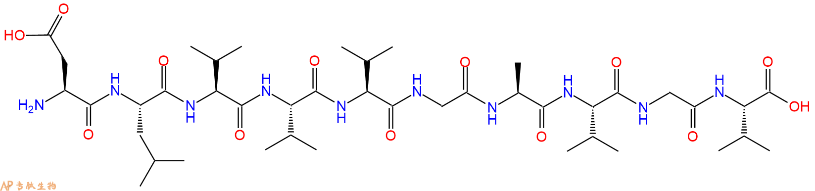 专肽生物产品H2N-Asp-Leu-Val-Val-Val-Gly-Ala-Val-Gly-Val-OH