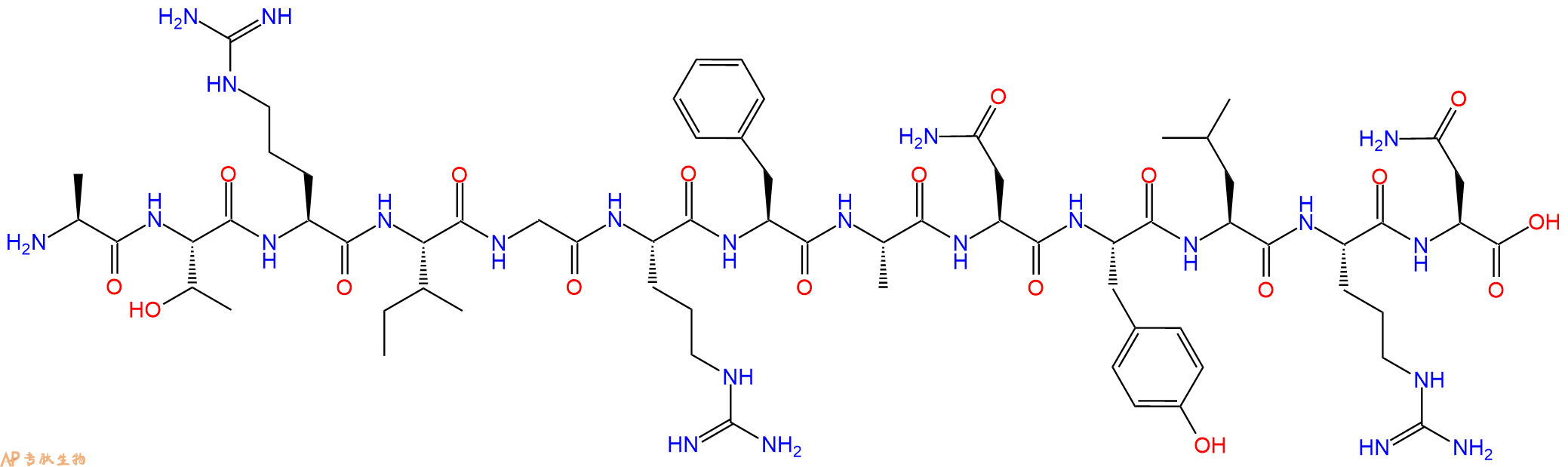 专肽生物产品H2N-Ala-Thr-Arg-Ile-Gly-Arg-Phe-Ala-Asn-Tyr-Leu-Arg-Asn-OH