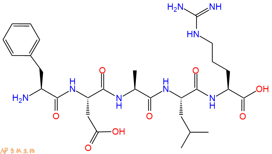 专肽生物产品H2N-Phe-Asp-Ala-Leu-Arg-OH