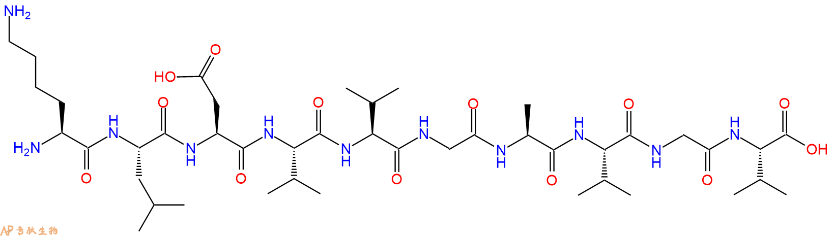 专肽生物产品H2N-Lys-Leu-Asp-Val-Val-Gly-Ala-Val-Gly-Val-OH