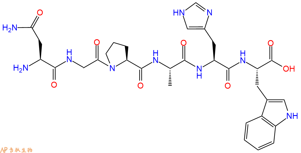专肽生物产品H2N-Asn-Gly-Pro-Ala-His-Trp-OH