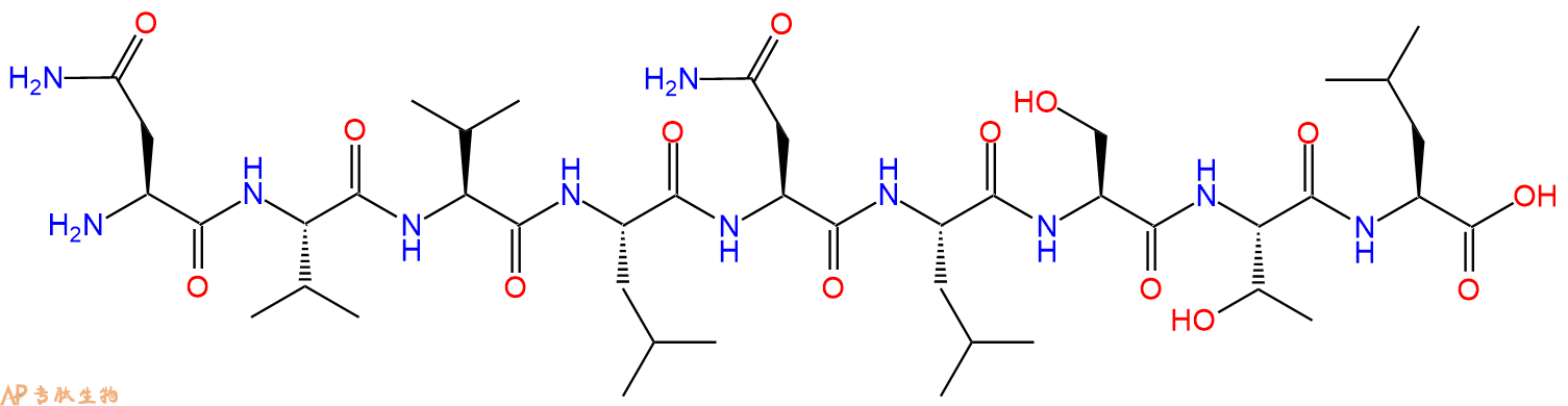 专肽生物产品H2N-Asn-Val-Val-Leu-Asn-Leu-Ser-Thr-Leu-OH