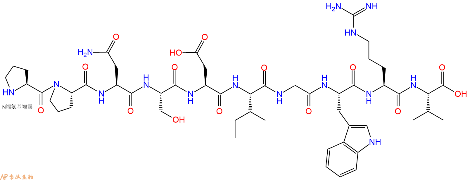 专肽生物产品H2N-Pro-Pro-Asn-Ser-Asp-Ile-Gly-Trp-Arg-Val-OH