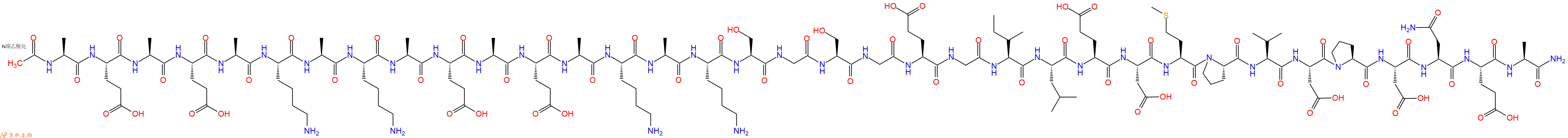专肽生物产品Ac-Ala-Glu-Ala-Glu-Ala-Lys-Ala-Lys-Ala-Glu-Ala-Glu-Ala-Lys-Ala-Lys-Ser-Gly-Ser-Gly-Glu-Gly-Ile-Leu-Glu-Asp-Met-Pro-Val-Asp-Pro-Asp-Asn-Glu-Ala-CONH2