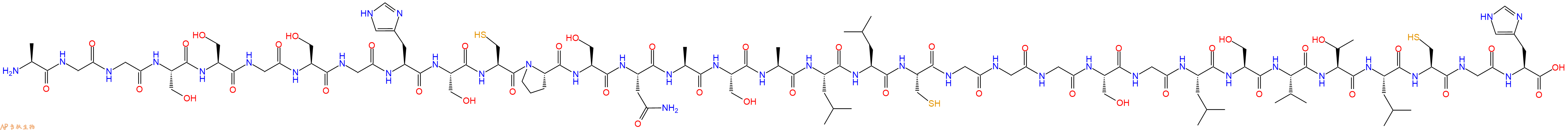 专肽生物产品H2N-Ala-Gly-Gly-Ser-Ser-Gly-Ser-Gly-His-Ser-Cys-Pro-Ser-Asn-Ala-Ser-Ala-Leu-Leu-Cys-Gly-Gly-Gly-Ser-Gly-Leu-Ser-Val-Thr-Leu-Cys-Gly-His-OH