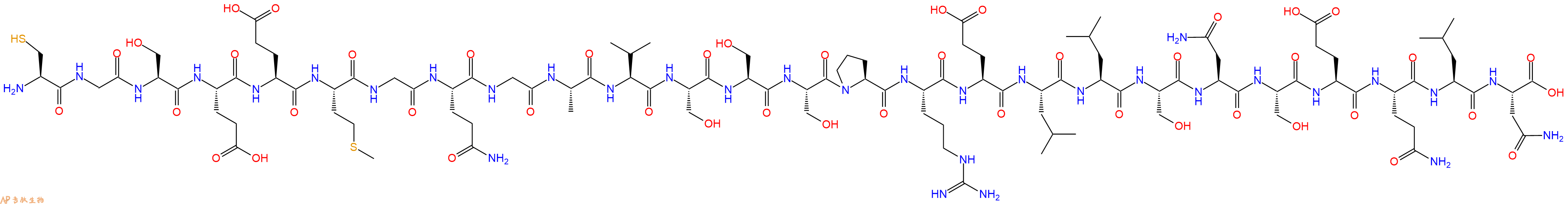 专肽生物产品H2N-Cys-Gly-Ser-Glu-Glu-Met-Gly-Gln-Gly-Ala-Val-Ser-Ser-Ser-Pro-Arg-Glu-Leu-Leu-Ser-Asn-Ser-Glu-Gln-Leu-Asn-OH