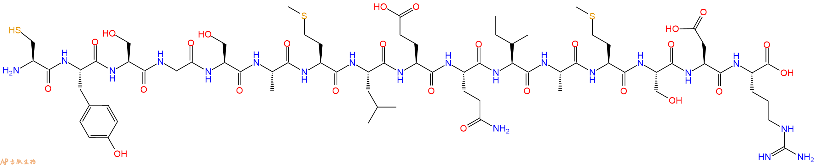 专肽生物产品H2N-Cys-Tyr-Ser-Gly-Ser-Ala-Met-Leu-Glu-Gln-Ile-Ala-Met-Ser-Asp-Arg-OH