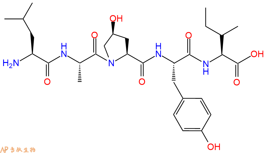 专肽生物产品H2N-Leu-Ala-Hyp-Tyr-Ile-OH