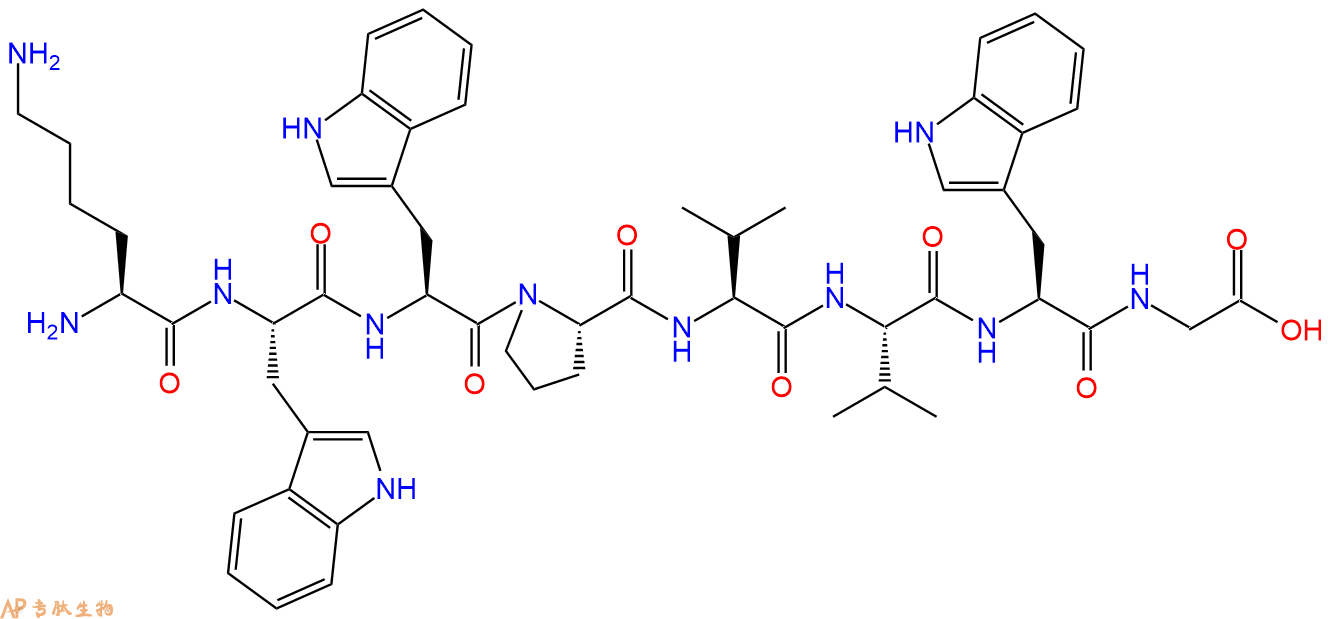专肽生物产品H2N-Lys-Trp-Trp-Pro-Val-Val-Trp-Gly-OH
