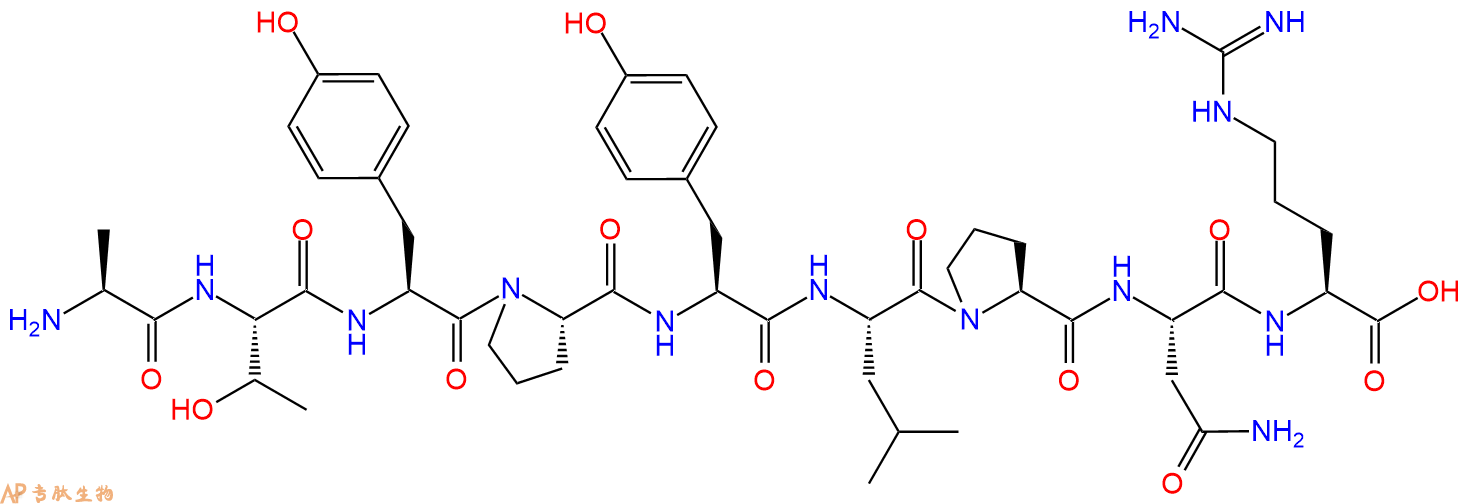 专肽生物产品H2N-Ala-Thr-Tyr-Pro-Tyr-Leu-Pro-Asn-Arg-OH