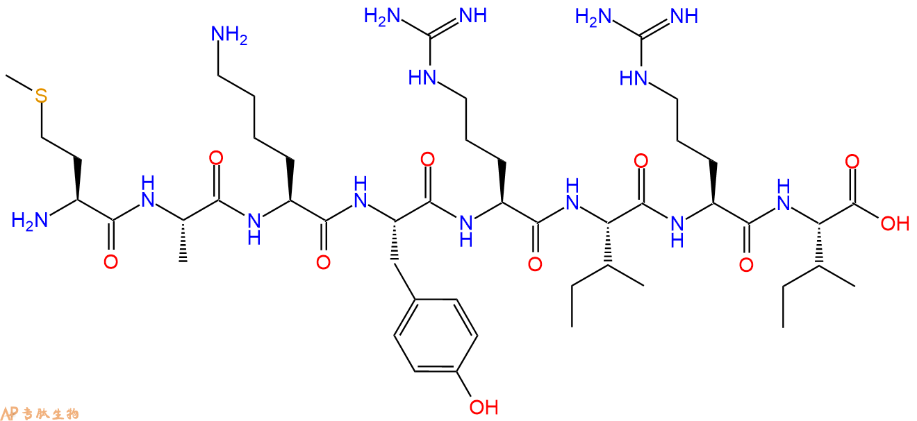专肽生物产品H2N-Met-Ala-Lys-Tyr-Arg-Ile-Arg-Ile-OH