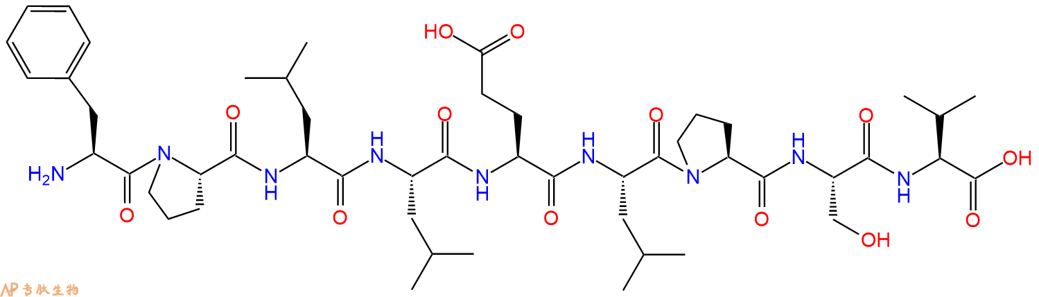 专肽生物产品H2N-Phe-Pro-Leu-Leu-Glu-Leu-Pro-Ser-Val-OH