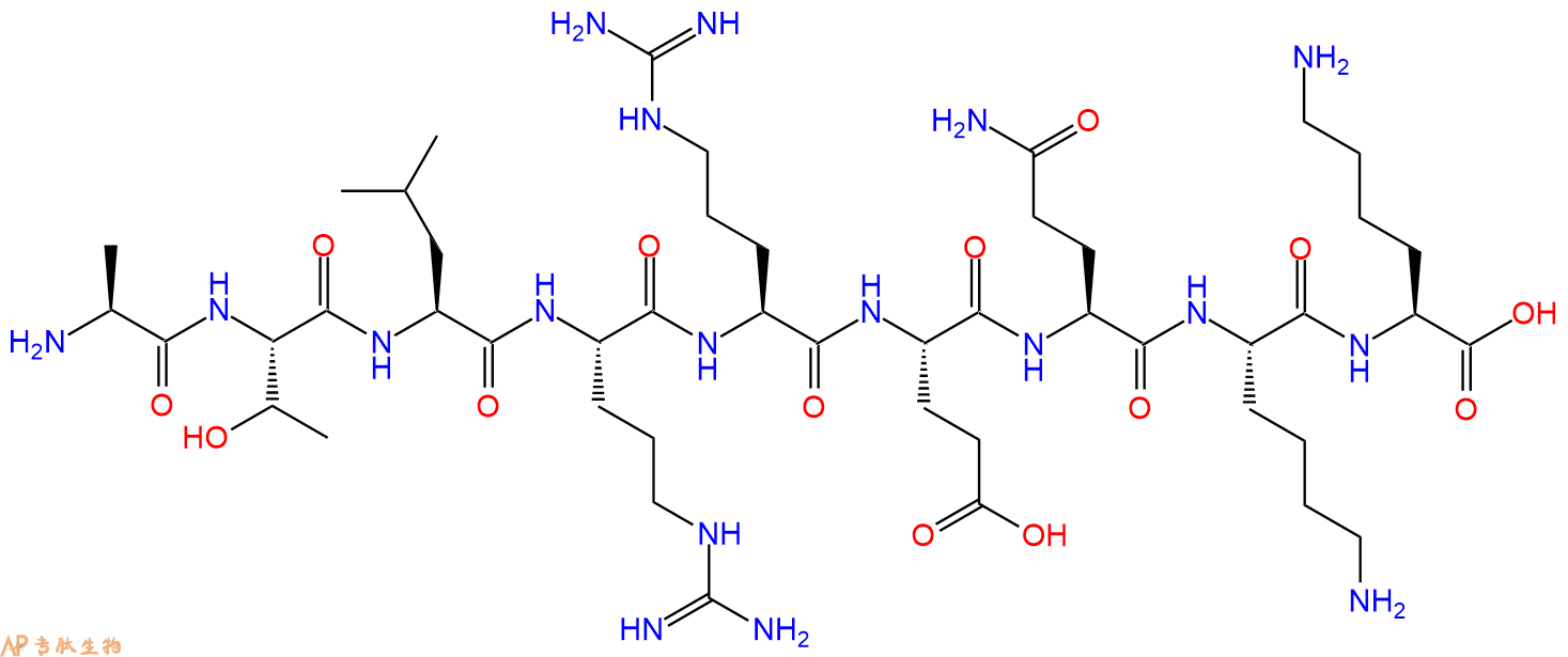 专肽生物产品H2N-Ala-Thr-Leu-Arg-Arg-Glu-Gln-Lys-Lys-OH