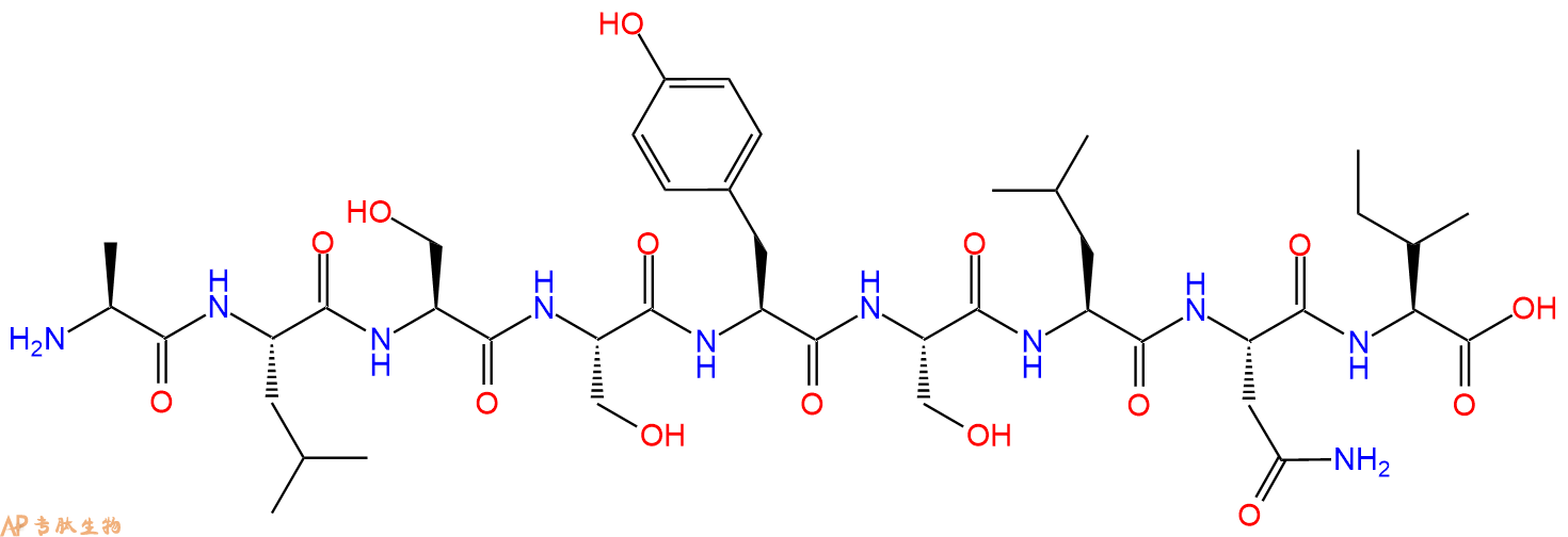 专肽生物产品H2N-Ala-Leu-Ser-Ser-Tyr-Ser-Leu-Asn-Ile-OH